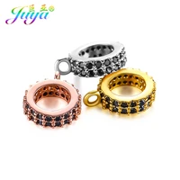 juya diy beading jewelry components big hole suspension bail beads for women men natural stones bracelets necklaces making