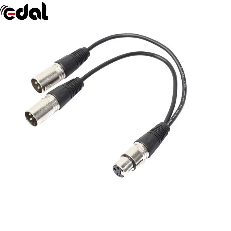 EDAL 3Pin XLR гнездовой разъем на 2 штекера Y сплиттер адаптер Кабели микрофон аудио