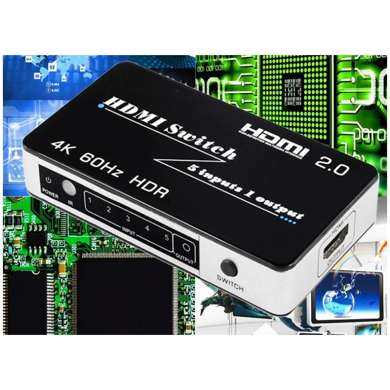 PUZHIJIE 4K HDMI 2 0 переключатель 5x1 5 в 1 выход 60Hz HDR 3D 1080P коммутатор с ИК пультом для PS4 Pro