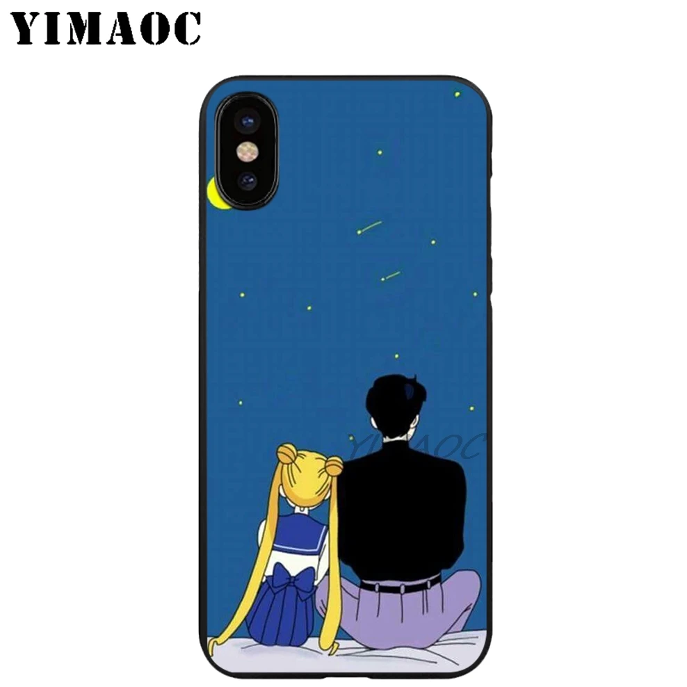 YIMAOC Sailor Moon Африканка Мягкий ТПУ Черный силиконовый чехол для iPhone X или 10 8 7 6 6S Plus 5 5S