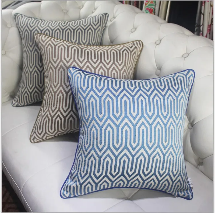 Роскошная жаккардовая наволочка синие коричневые декоративные наволочки