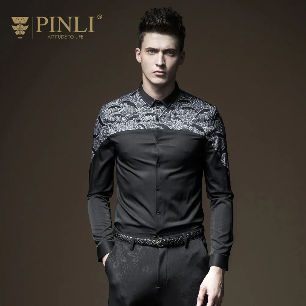 Camisa Social Blusas Pinli повседневные рубашки обычные продукты новая осенняя мужская одежда с длинными рукавами