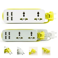 2 round pin eu rus plug power strip switch us uk 1 5m cable universal outlets 4 usb electrical extension cord socket