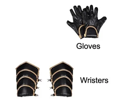 Glove and wristband Эндгейм соколиный глаз косплей костюм Мстители Хэллоуин Карнавал Клинт Бартон Ронин черный костюм Необычные кожаные одежда с капюшоном на заказ - Цвет: Glove and wristband