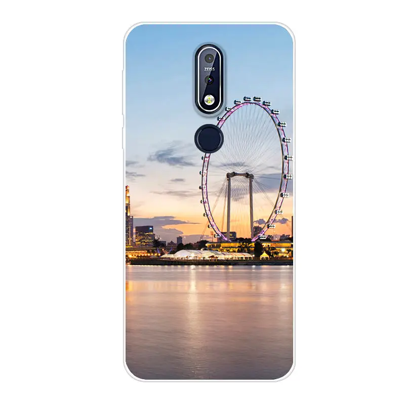 Для Nokia 7 1 чехол 2018 силиконовый для TA-1085 TA-1095 TA-1096 TA-1100 мягкий телефона с рисунком |