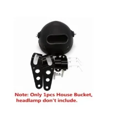 housing bucket black 5,7" круглая светодиодная фара для Harley Sportster Dyna Softail Breakout Street Bob, уличная Тройная, железная 883 5-3/4" прожекторная лампа - Цвет: housing bucket black