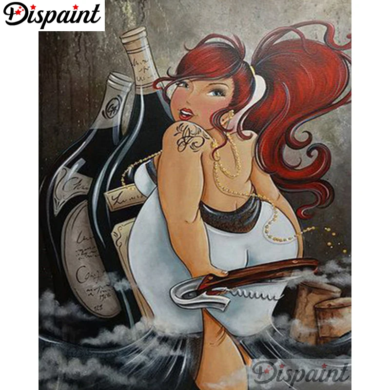 

Dispaint Full Square/Round Drill 5D DIY Diamond Painting "Fat woman" Embroidery Cross Stitch 3D Home Decor A06072