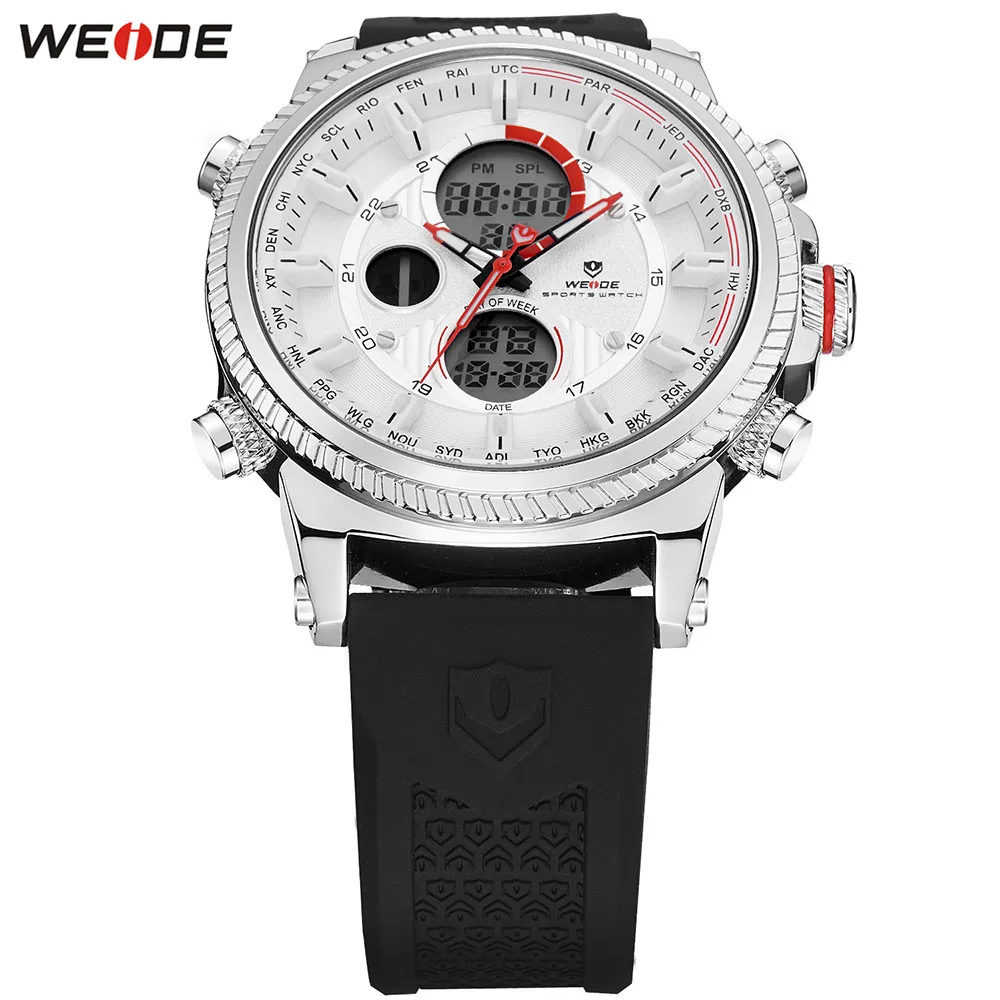 Оригинальные модные часы WEIDE мужские спортивные Цифровые кварцевые светодиодные