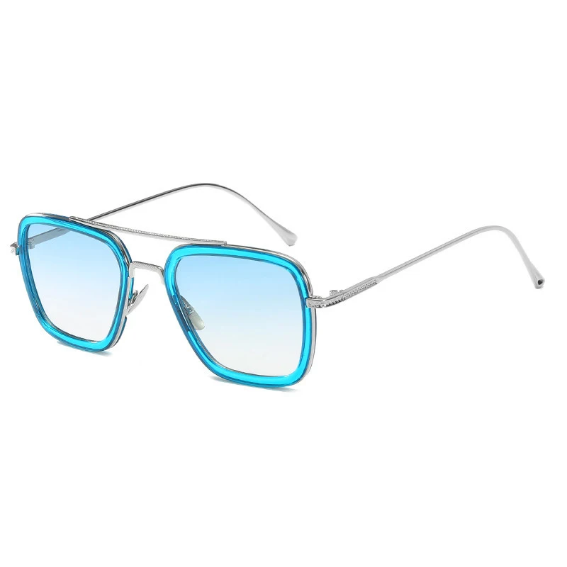 Мужские и женские Квадратные Солнцезащитные очки KOTTDO Винтажные в металлическом