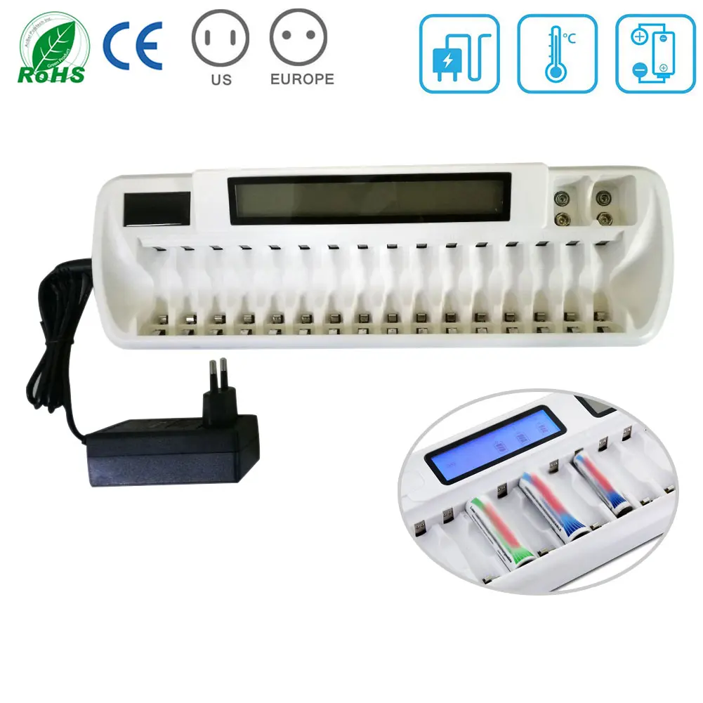 Интеллектуальный стандарт OEM 18 слотов/8 Bay LCD универсальное зарядное устройство