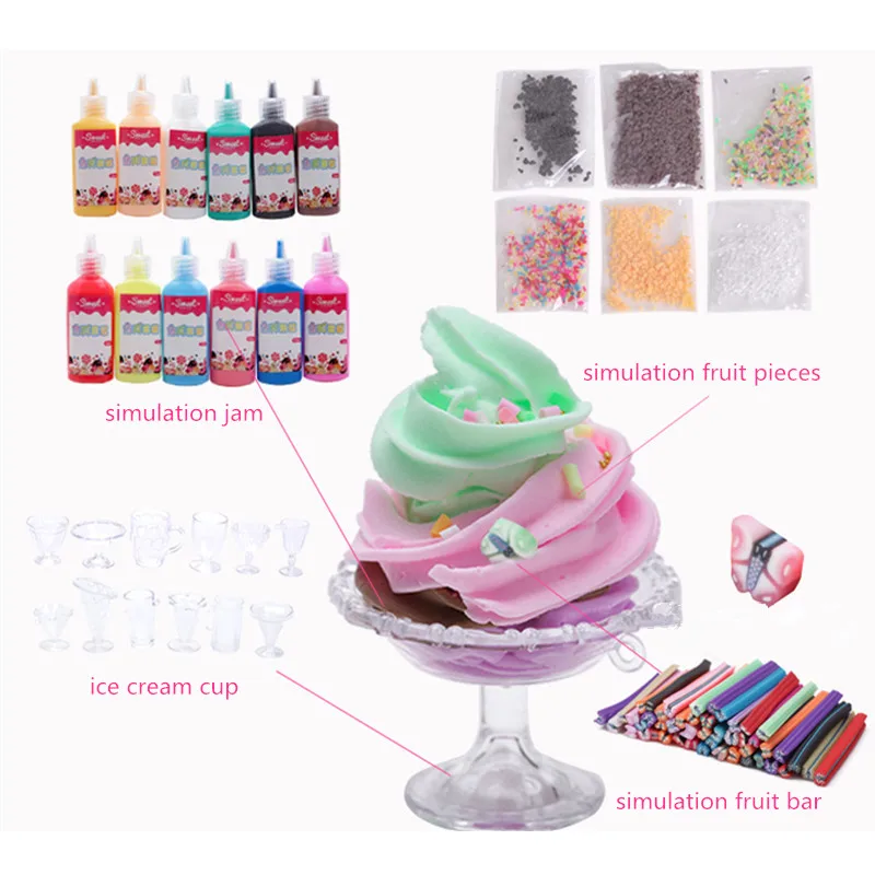 Цвет Фул смолы моделирование мороженое Игрушечные лошадки гель mix для создания