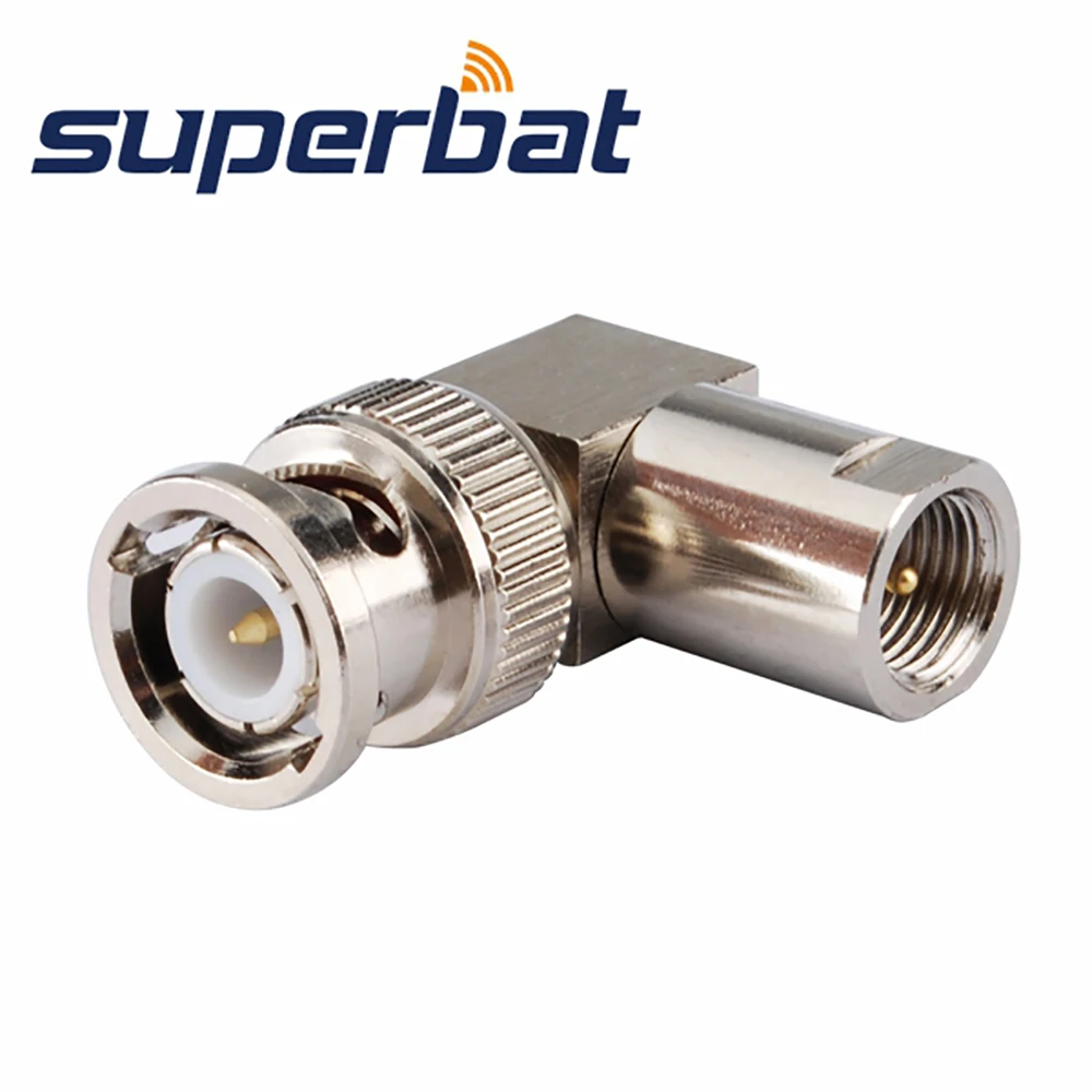 Superbat штекер BNC к FME под прямым углом радиочастотный адаптер Разъем для