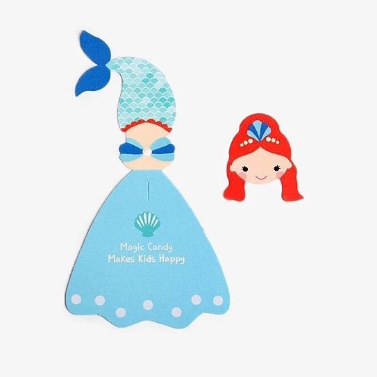 Mermaid x54pcs 54 шт. Супермен Бэтмен мультфильм конфеты Леденец Украшения карты для детей день рождения принадлежности конфеты подарок аксессуары - Цвет: Mermaid x54pcs