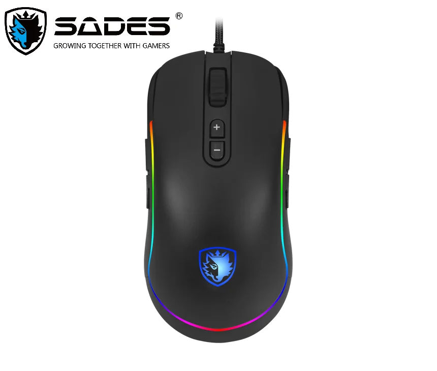 Проводная оптическая игровая мышь SADES S11 с 9 кнопками для