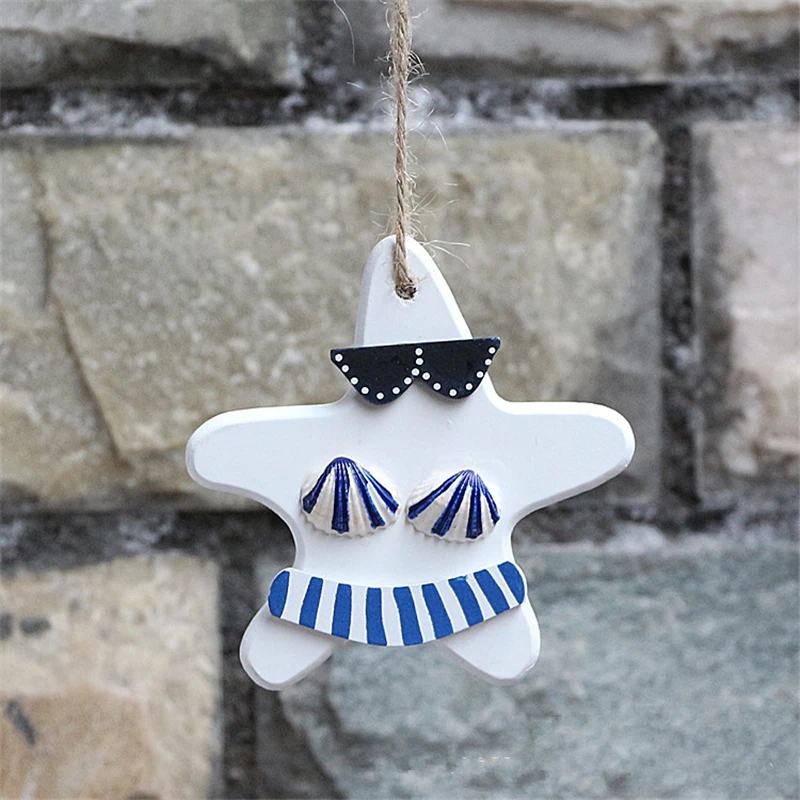 3 шт. Средиземноморский Стиль Морская звезда повесить Декор деревянная украшают