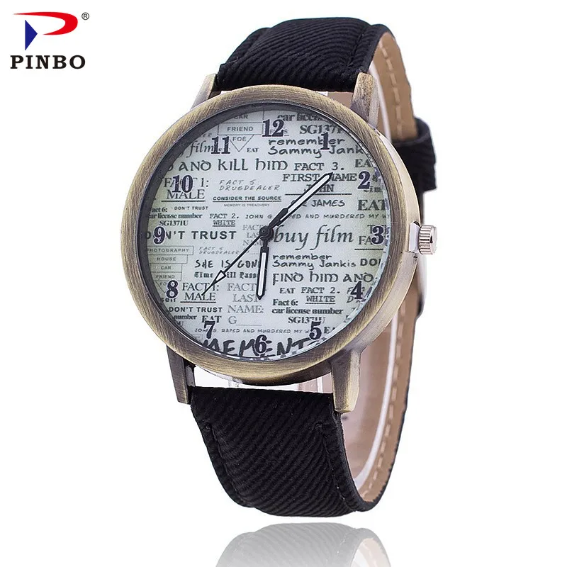 2017 модные английские мужские и женские часы повседневные джинсовые кварцевые