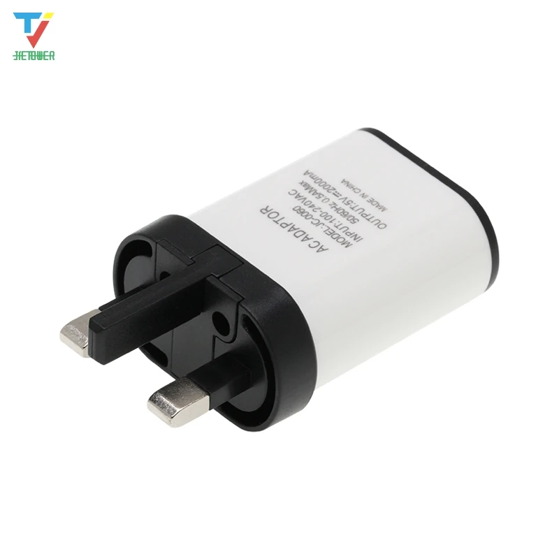 

50pcs/lot Universal UK/EU Plug Charger Wall Charger Adapter Smart Mobile Phone Chargers for Samsung Xiaomi Huawei wholesale