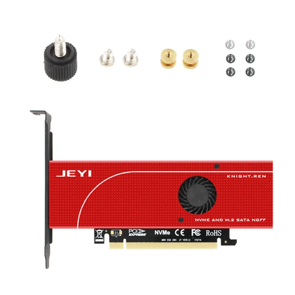 JEYI KNIGHT защита от отключения питания PCIE3.0 для NVME M.2 адаптер x16 полная скорость