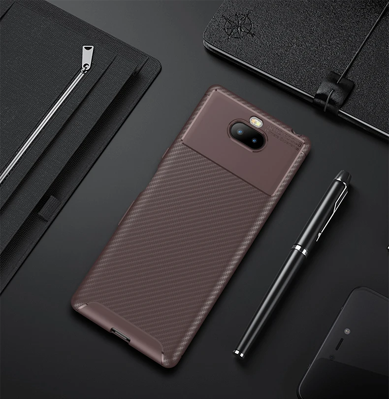 For Sony Xperia AX3 Case Carbon Fiber Drop-proof Soft TPU Ultra Fundas Capa | Мобильные телефоны и аксессуары