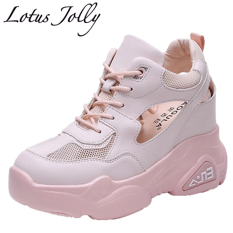 Легкие Женские кроссовки из сетчатого материала на толстой подошве