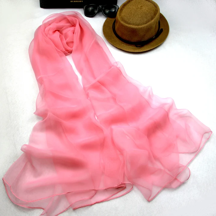 2017 летний высококачественный однотонный шелковый шарф хиджаб шаль Женская