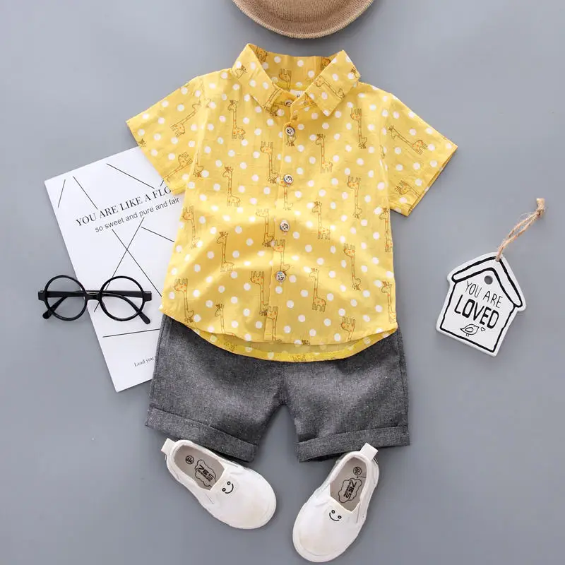 Одежда для маленьких мальчиков летняя одежда младенцев рубашка малышей комплект