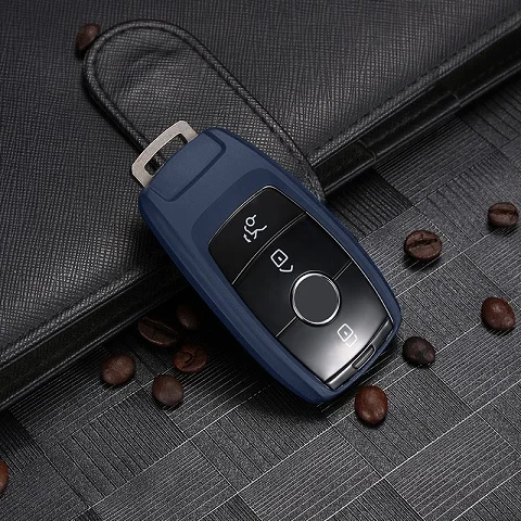 Blue case Чехол для автомобильного ключа, чехол для Mercedes Benz AMG E Class W213 S class, брелок для ключей, брелок, держатель, аксессуары для стайлинга автомобилей - Название цвета: Blue case