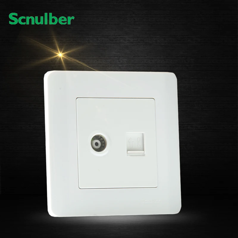 Высококачественные белые один ТВ и телефонный 4 core RJ11 переключатель розетку| |