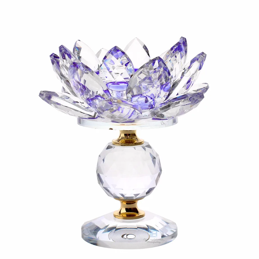 110 мм зеленый цвет с украшением в виде кристаллов цветок лотоса подсвечники