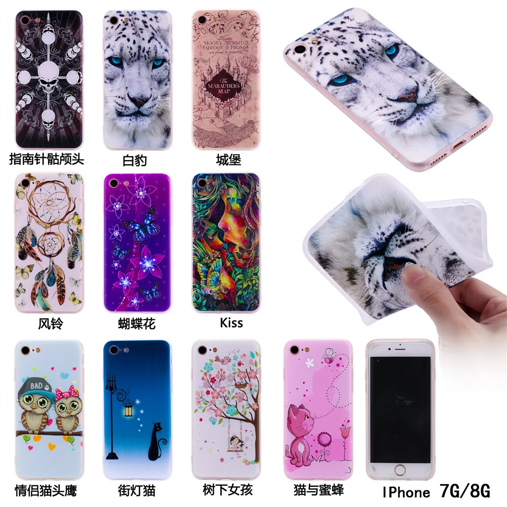 Для Apple iPhone 7 iPhone7 милый мультфильм мягкий силиконовый роскошный прозрачная