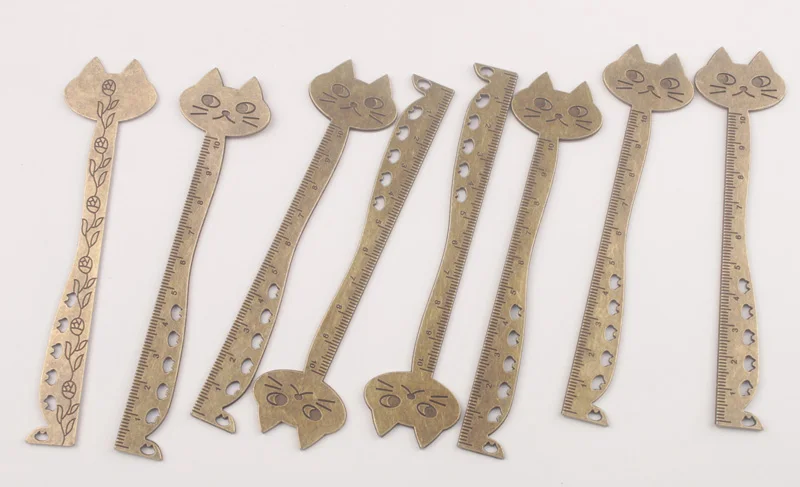 10 шт. антикварный стиль с кошкой для пишущих принадлежностей линейка закладки