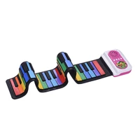 49 key folding piano electric piano silicon electronic keyboard colorful keys built in speaker musical toy for children kids