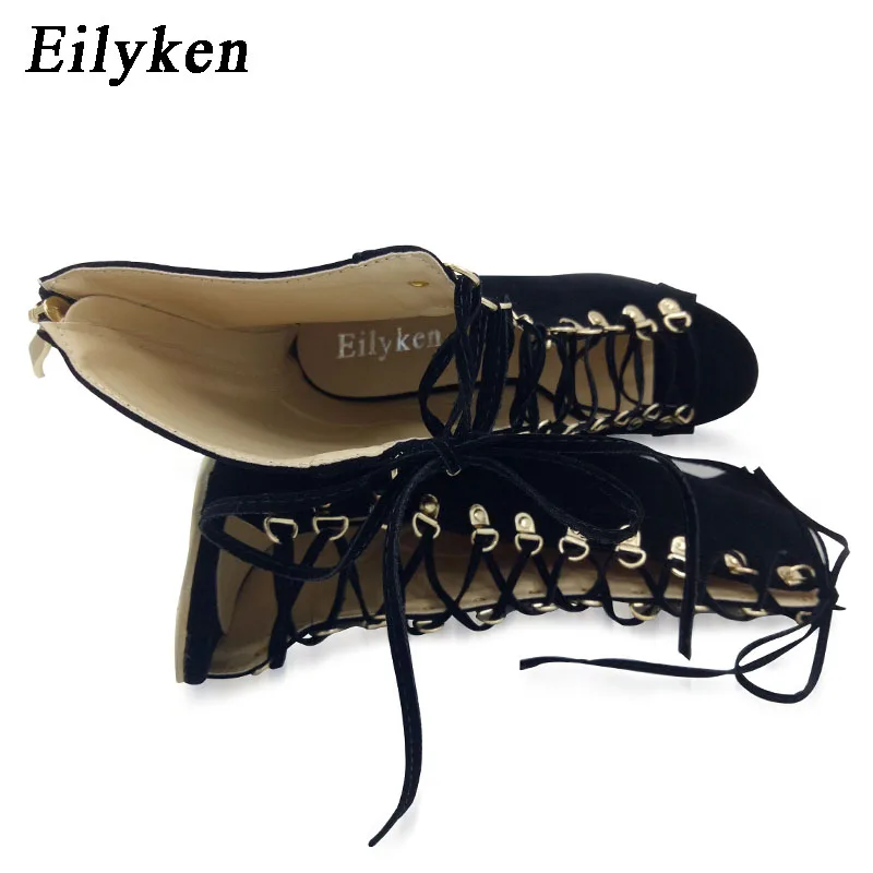 Eilyken/высококачественные женские туфли-лодочки в гладиаторском стиле; босоножки на шпильках; туфли-лодочки на шнуровке с острым носком и ремешками; женские босоножки 12 см