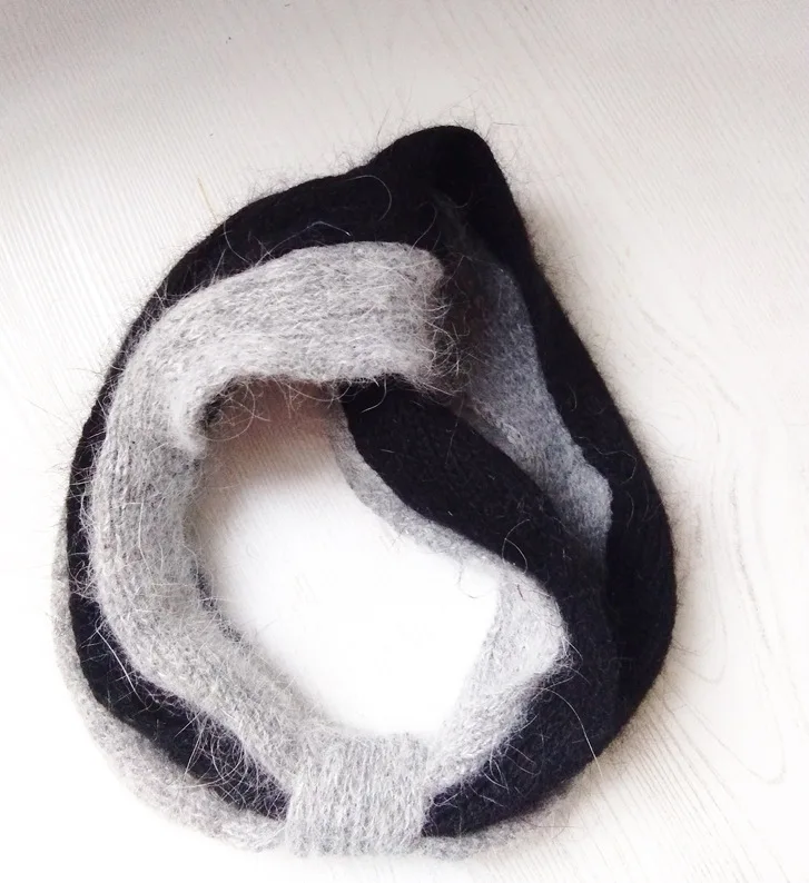 Womens Turban Headband Striped Rabbit Fur Twist Bow Knot Headwrap |
