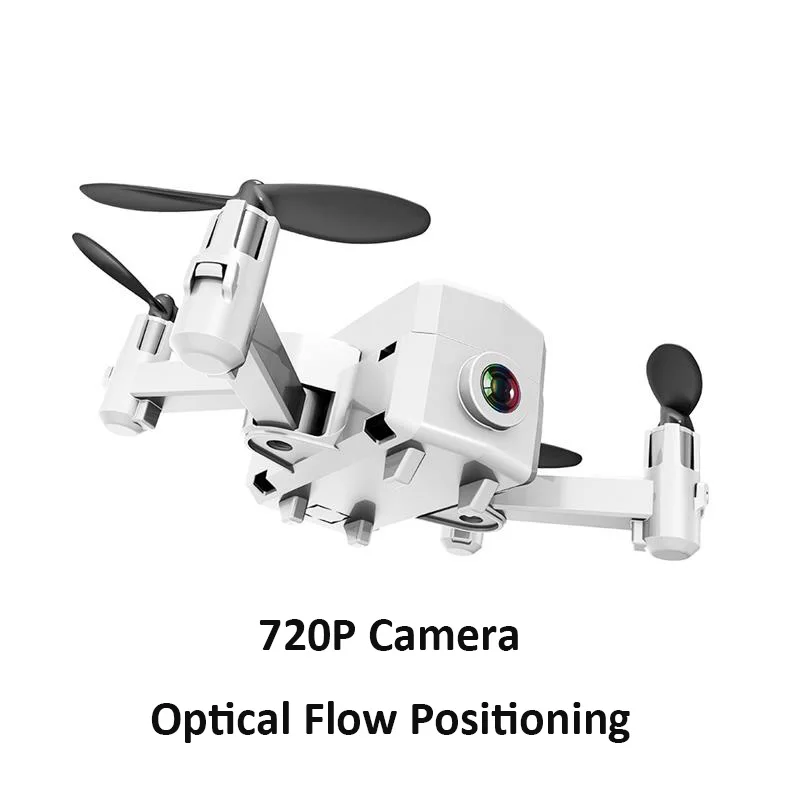 720P Camera White Мини Радиоуправляемый Дрон WiFi FPV 720P камера Дрон вертолет камера HD складной Радиоуправляемый квадрокоптер 2,4G оптическое позиционирование потока Квадрокоптер - Цвет: 720P Camera White
