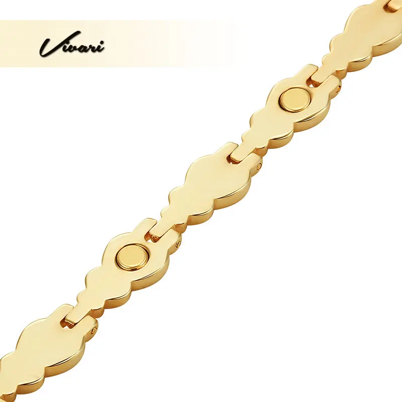 Vivari милый магнитный браслет золотого цвета для женщин с Зелеными камнями кошачий