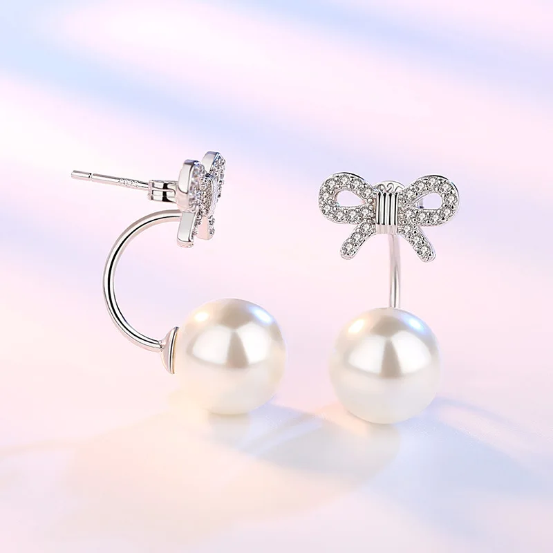 Женские серьги-гвоздики из серебра 925 пробы с жемчугом | Украшения и аксессуары