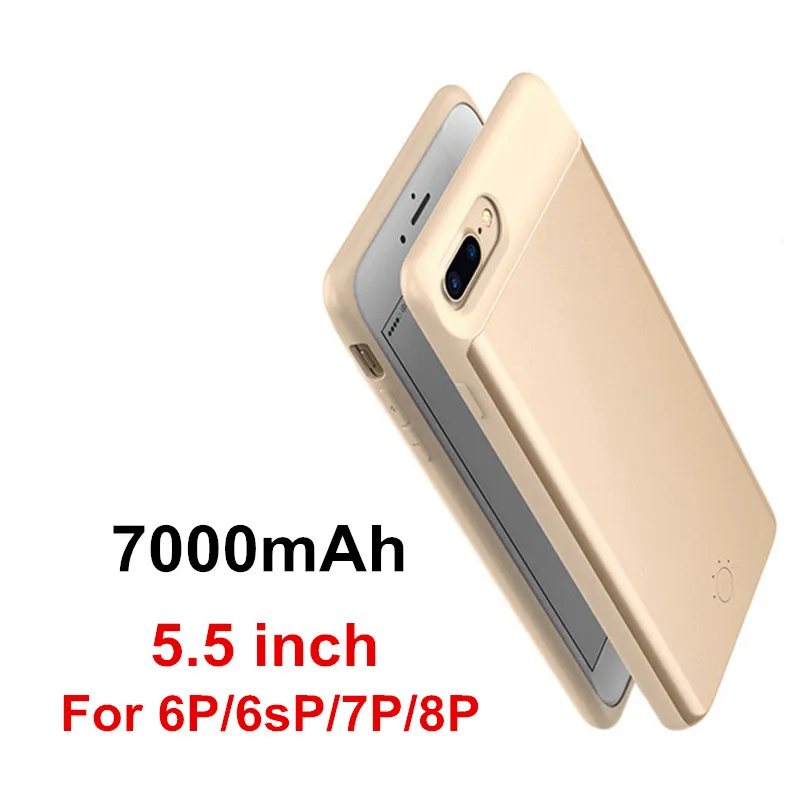 Чехол для зарядки NTSPACE 5000mAh power Bank для iPhone 6, 6s, 7, 8, чехол для зарядки аккумулятора s, 7000mAh для iPhone 8, 7, 6s, 6 Plus, чехол для аккумулятора - Цвет: 7000mAh Gold