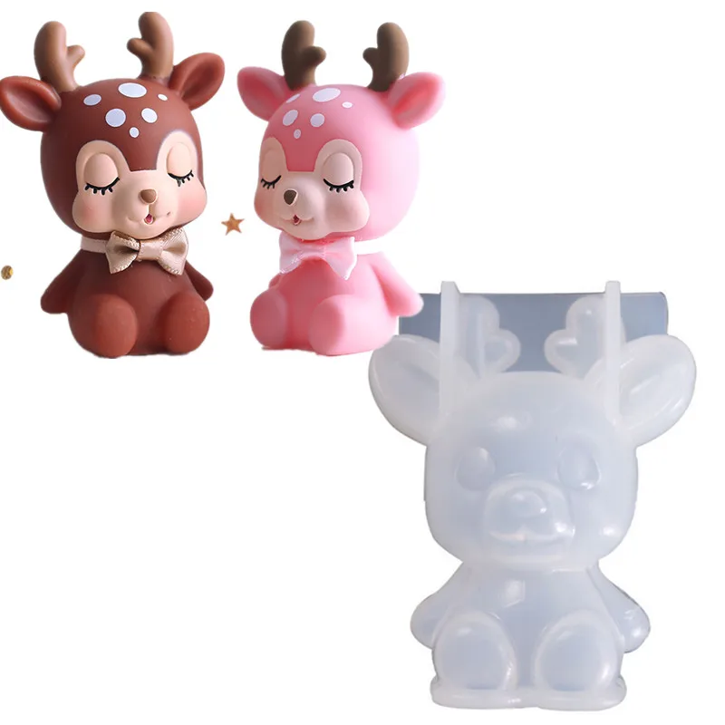 3D Elk силиконовая форма сделай сам помадка Мусс плесень Gummy Dry Pez прессформа