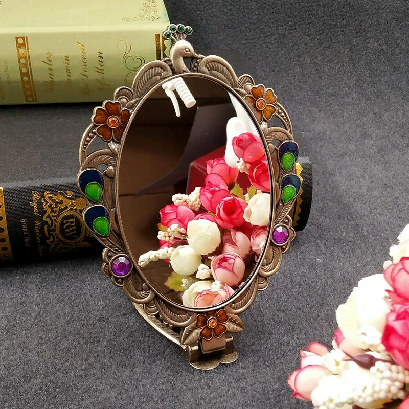 Ручное зеркало для макияжа складное портативное Ретро ручное Европейское