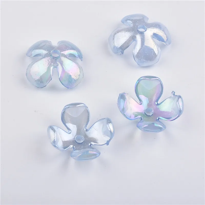 XiYu Fashion Flower Frosted Acrylic Spacer Beads Caps For DIY Jewelry Necklace Bracelet for accessoriies 4 pcs | Украшения и
