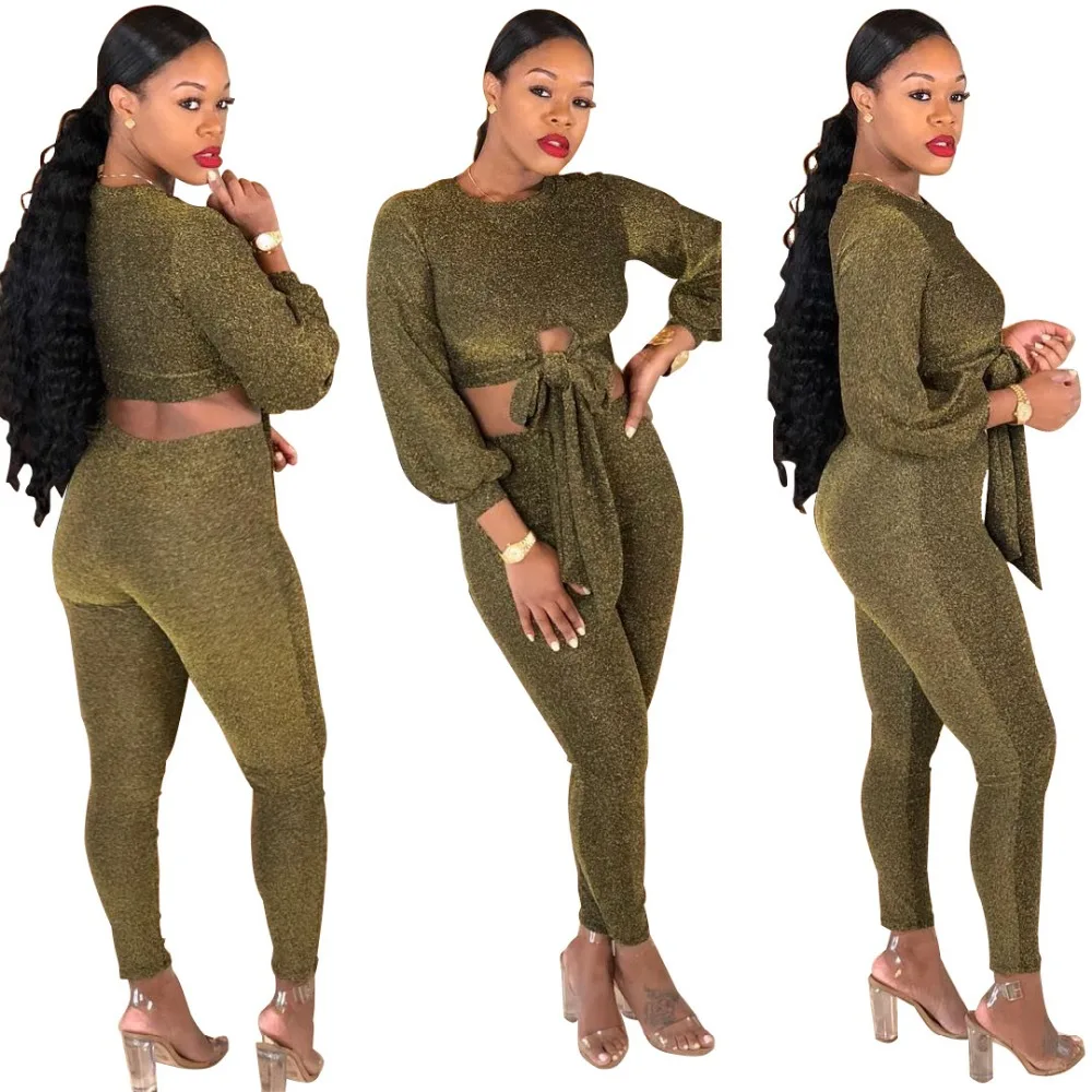 Комплект из двух предметов 2018 сексуальные брюки укороченный Топ для женщин