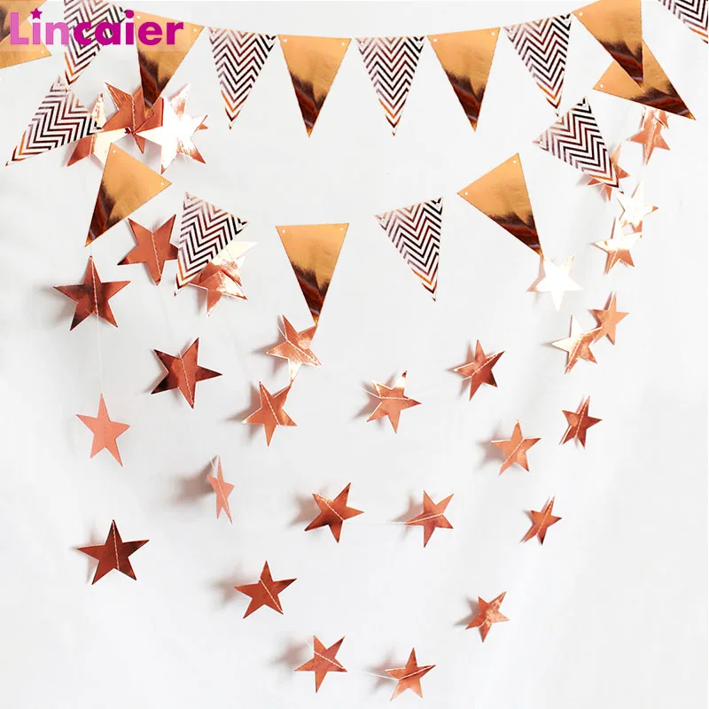 5 метров яркая бумага вымпел вечерние украшения Свадебные гирлянды Baby Shower на день рождения для мальчиков и девочек, Спальня Babyshower курица Вечерние