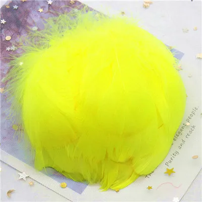 bright yellow 100p 8-12 см натуральные лебединые перья 100 шт Мягкие гусиные перья теплый цвет окрашенное перо страуса самодельный декоративный дизайн для рождественской вечеринки - Цвет: bright yellow 100p