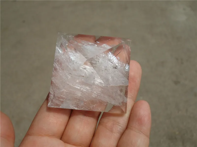 

Clear transparent natural quartz crystal pyramid Healing free shipping
