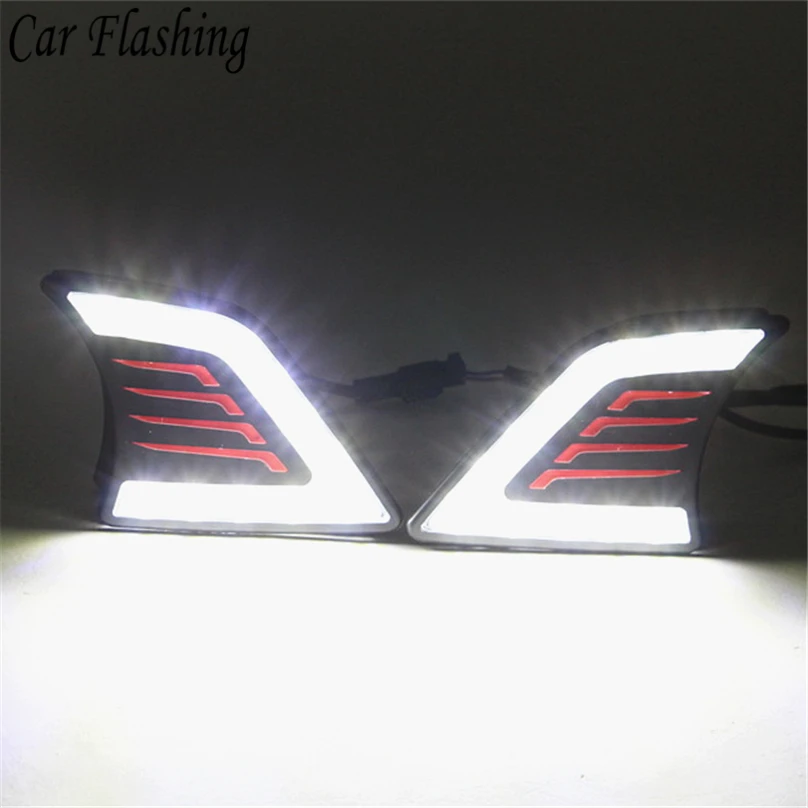 CSGJMY 1 комплект светодиодный для Toyota Hilux Vigo 2012 2013 светодиодный DRL Дневной ходовой светильник Дневной светильник водонепроницаемый супер яркий автомобильный Стайлинг