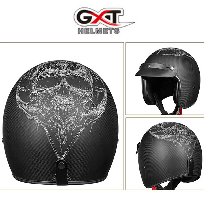 Мужской и Женский мотоциклетный шлем GXT легкий из углеродного волокна с рукавом