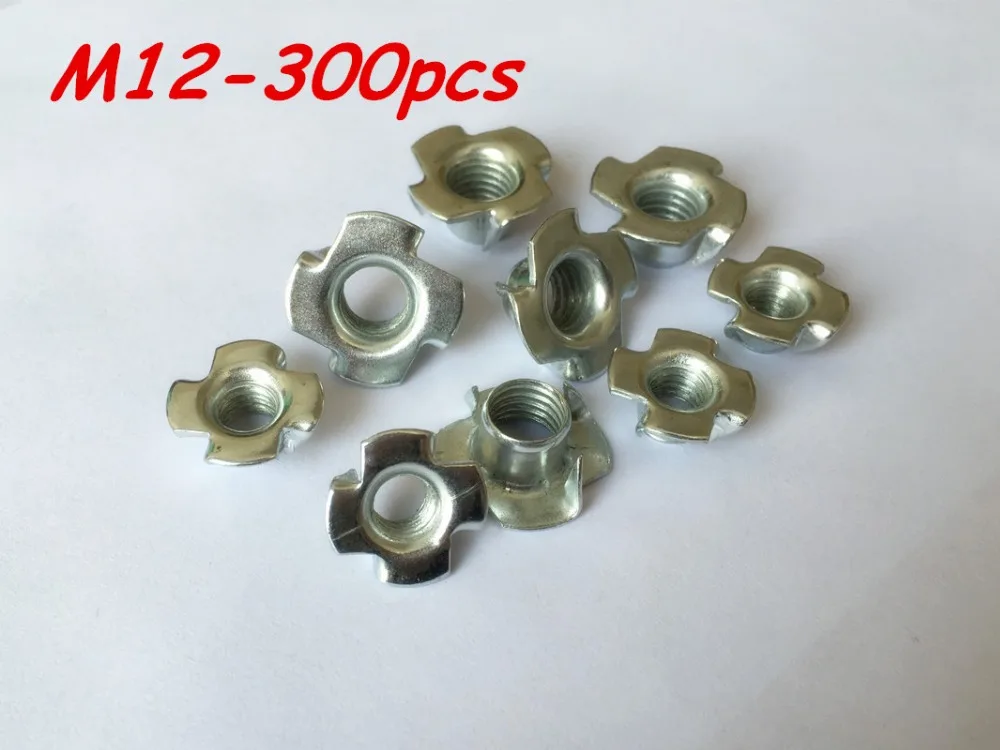 

M12 Carbon Steel Zinc Plated Four Claw Nut Femal Nuts 300Pcs/Lot Free Shipping