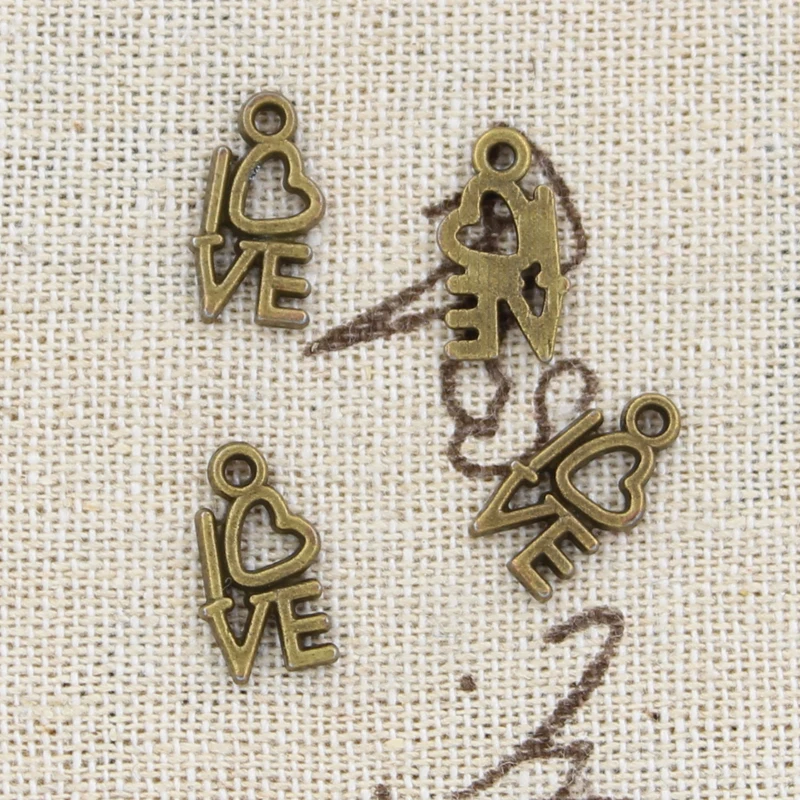 50 шт. Подвески Love Heart 12x9 мм античные бронзовые серебряные цветные Сделай Сам