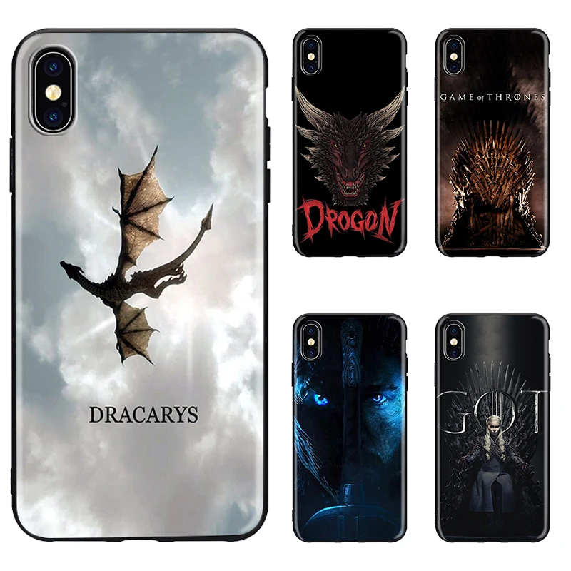 Черный мягкий чехол для телефона DRACARYS Game Thrones daeneris Dragon для iPhone 8 7 6 6S Plus X XS MAX 5 5S SE XR Jon Snow